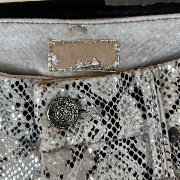 MOTHER The Looker Ankle Skinny Jeans Rattlesnake Animal Print Women's Size 24 - Picture 11 of 12